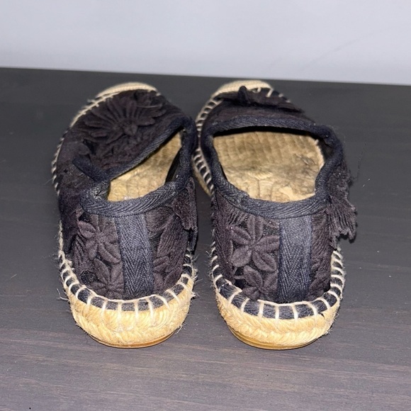 Tory Burch Black Floral Espadrille Flats - Picture 3 of 6